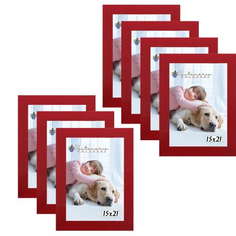 Kit 7 Molduras Porta Retrato 15X21 Vermelho - Santamaria molduras Menor preço em Kit 7 Molduras Porta Retrato 15X21 Vermelho - Santamaria molduras