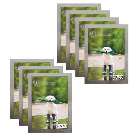 Kit 7 Molduras Porta Retrato 20X30 Prateado - Santamaria molduras Menor preço em Kit 7 Molduras Porta Retrato 20X30 Prateado - Santamaria molduras