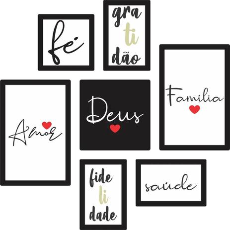 Kit 7 Quadros Decorativo Amor Fé Família Gratidão Deus Saúde - Aj Design Menor preço em Kit 7 Quadros Decorativo Amor Fé Família Gratidão Deus Saúde - Aj Design