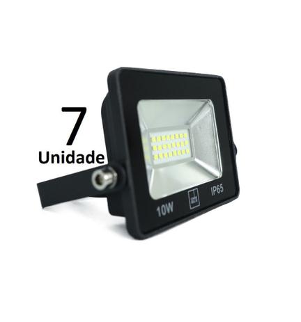 Kit 7 Refletor Led Holofote 10w Branco Quente Resistente Água 110V - Chandelie Menor preço em Kit 7 Refletor Led Holofote 10w Branco Quente Resistente Água 110V - Chandelie