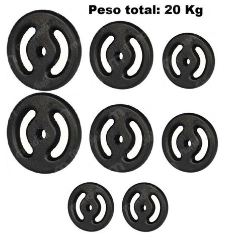 Kit 8 Anilhas Pintada Preto (total 20 Kg) Mega Peso Menor preço em Kit 8 Anilhas Pintada Preto (total 20 Kg) Mega Peso