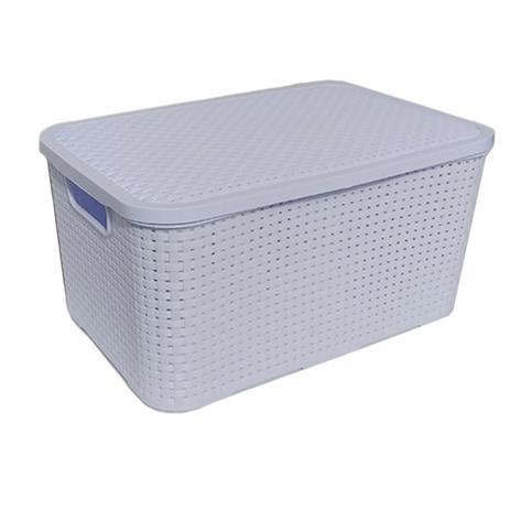 Kit 8 Caixas Rattan 7 Litros Cesto Organizador Multiuso Com Tampa Quartos Closet Armário Cor: Branca - Nacional é boa?