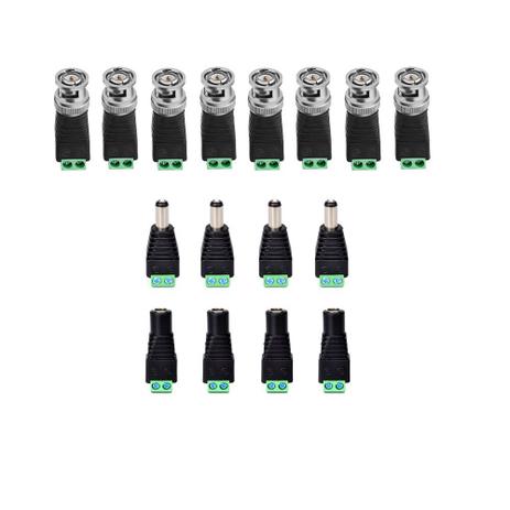Kit 8 Conector Bnc Borne 4 P4 Macho e 4 P4 femea Para Cftv - Total eletrônicos Menor preço em Kit 8 Conector Bnc Borne 4 P4 Macho e 4 P4 femea Para Cftv - Total eletrônicos