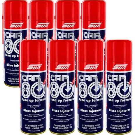 Kit 8 descarbonizante car80 limpa bico injetor carburadores - kit00898 - Sun Menor preço em Kit 8 descarbonizante car80 limpa bico injetor carburadores - kit00898 - Sun