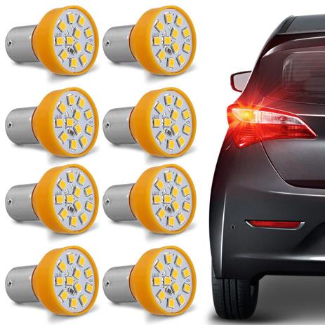 Kit 8 Lâmpadas LED 1 Polo Trava Reta 12 LEDs 21W 12V Tonalidade Laranja Aplicação Pisca e Seta - Autopoli Menor preço em Kit 8 Lâmpadas LED 1 Polo Trava Reta 12 LEDs 21W 12V Tonalidade Laranja Aplicação Pisca e Seta - Autopoli