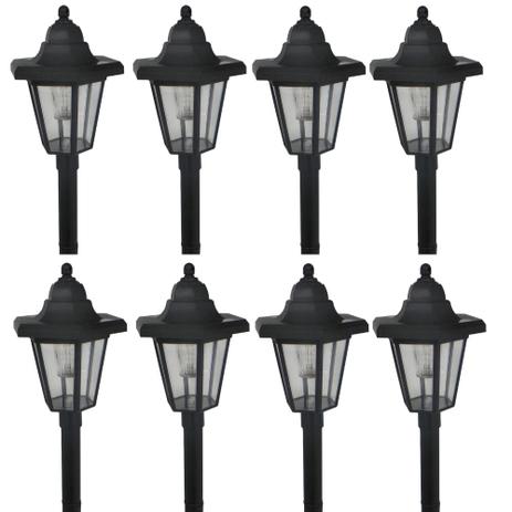 Kit 8 Luminária Solar jardim led branco colonial 45 cm balizador pvc chão prova de água - Ecoforce Menor preço em Kit 8 Luminária Solar jardim led branco colonial 45 cm balizador pvc chão prova de água - Ecoforce