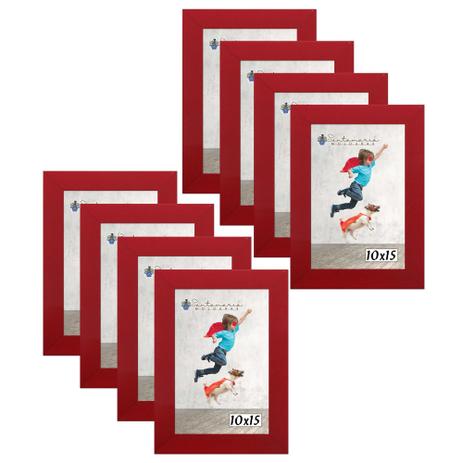 Kit 8 Molduras Porta Retrato 10X15 Vermelho - Santamaria molduras Menor preço em Kit 8 Molduras Porta Retrato 10X15 Vermelho - Santamaria molduras