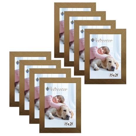 Kit 8 Molduras Porta Retrato 15X21 Dourado - Santamaria molduras Menor preço em Kit 8 Molduras Porta Retrato 15X21 Dourado - Santamaria molduras