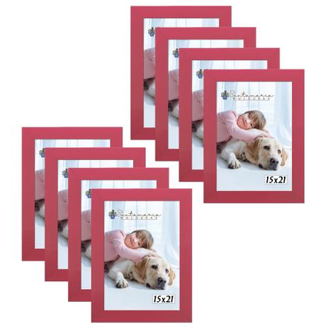 Kit 8 Molduras Porta Retrato 15X21 Rosa - Santamaria molduras Menor preço em Kit 8 Molduras Porta Retrato 15X21 Rosa - Santamaria molduras