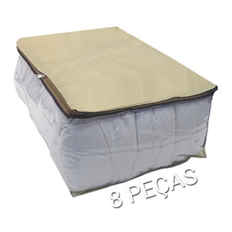 Kit 8 Organizadores Multiuso Porta Edredom Toalha Cobertor Guarda Roupas 45x45x20 cm - Nacional Menor preço em Kit 8 Organizadores Multiuso Porta Edredom Toalha Cobertor Guarda Roupas 45x45x20 cm - Nacional