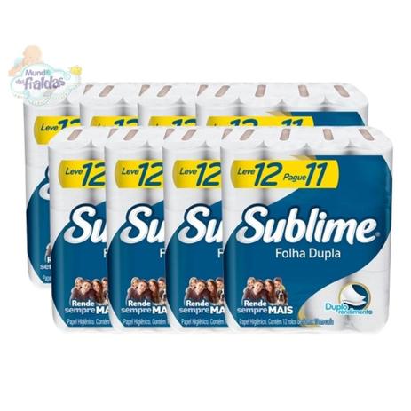 Kit 8 Papel Higiênico Folha Dupla Sublime Leve 12 Pague 11 30 Metros Menor preço em Kit 8 Papel Higiênico Folha Dupla Sublime Leve 12 Pague 11 30 Metros
