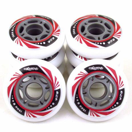 Kit 8 Roda Patins Roller Inline 80mm Crème Menor preço em Kit 8 Roda Patins Roller Inline 80mm Crème