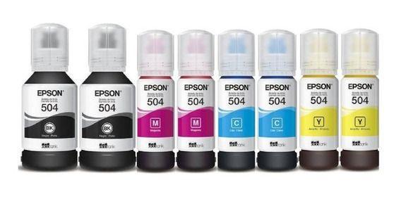 Kit 8 Tintas T504 Refil 504 L4150 L4190 L6171 L6191 - Theprintt Menor preço em Kit 8 Tintas T504 Refil 504 L4150 L4190 L6171 L6191 - Theprintt