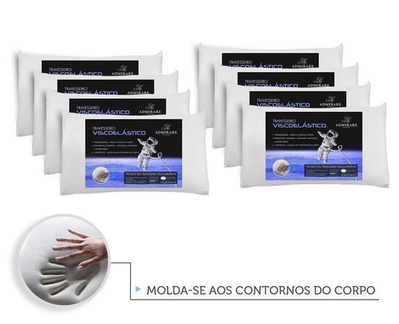 Kit 8 Travesseiros Antialergico Viscoelastico Nasa Admirare Menor preço em Kit 8 Travesseiros Antialergico Viscoelastico Nasa Admirare