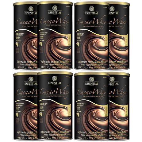 Kit 8 Un Cacao Whey 450G Essential - Essential nutrition Menor preço em Kit 8 Un Cacao Whey 450G Essential - Essential nutrition