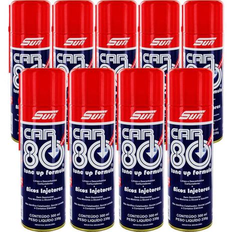 Kit 9 descarbonizante car80 limpa bico injetor carburadores - kit00899 - Sun Menor preço em Kit 9 descarbonizante car80 limpa bico injetor carburadores - kit00899 - Sun