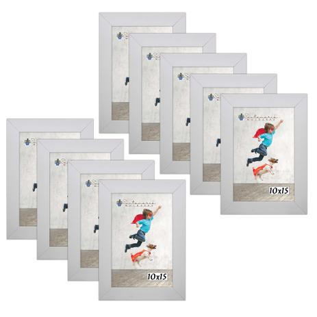 Kit 9 Molduras Porta Retrato 10X15 Branco - Santamaria molduras Menor preço em Kit 9 Molduras Porta Retrato 10X15 Branco - Santamaria molduras