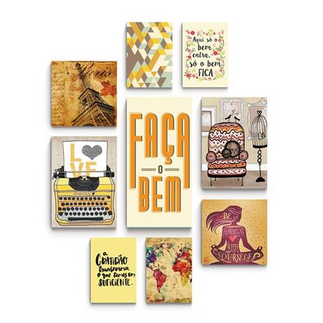 Kit 9 Quadros Conjunto Placas Decorativas Faça o bem - Rcs decorações Menor preço em Kit 9 Quadros Conjunto Placas Decorativas Faça o bem - Rcs decorações