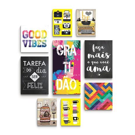 Kit 9 Quadros Conjunto Placas Decorativas Gratidão - Rcs decorações Menor preço em Kit 9 Quadros Conjunto Placas Decorativas Gratidão - Rcs decorações