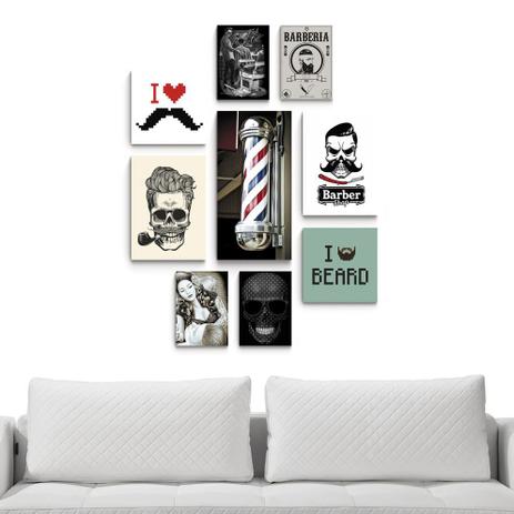 Kit 9 quadros Decorativas Barbearia barba - Rcs decorações Menor preço em Kit 9 quadros Decorativas Barbearia barba - Rcs decorações