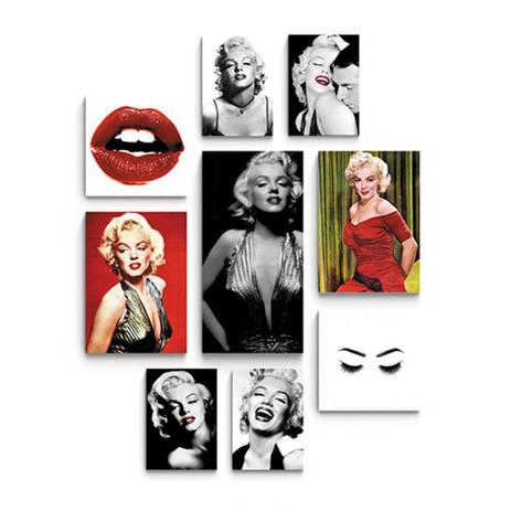 Kit 9 quadros Decorativos Marilyn Monroe - Rcs decorações Menor preço em Kit 9 quadros Decorativos Marilyn Monroe - Rcs decorações