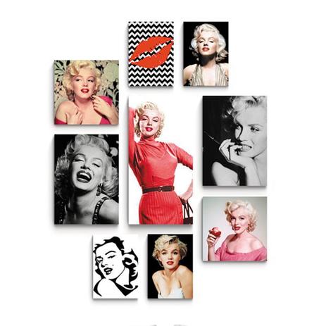 Kit 9 quadros Placas Decorativas Marilyn Monroe - Rcs Decorações Menor preço em Kit 9 quadros Placas Decorativas Marilyn Monroe - Rcs Decorações