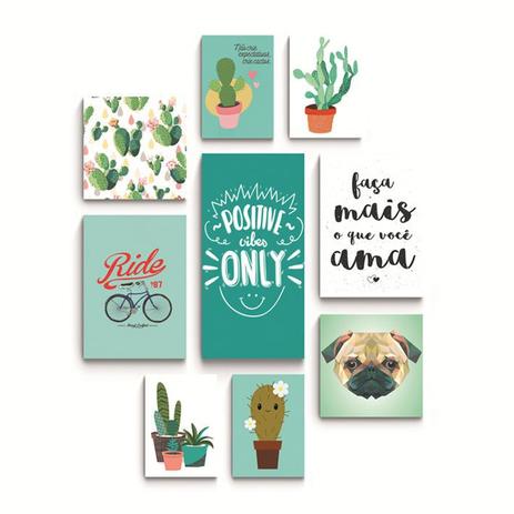 Kit 9 Quadros Placas Decorativas Positive vibes - Rcs decorações Menor preço em Kit 9 Quadros Placas Decorativas Positive vibes - Rcs decorações