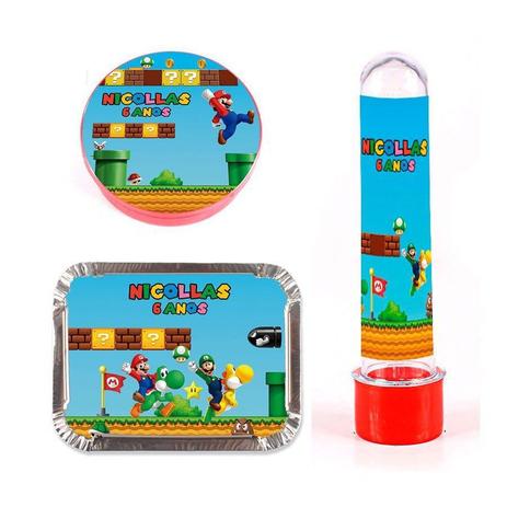 Menor preço em Kit 90 Itens Lembrancinhas Personalizadas Super Mario Bros - Aluá festas