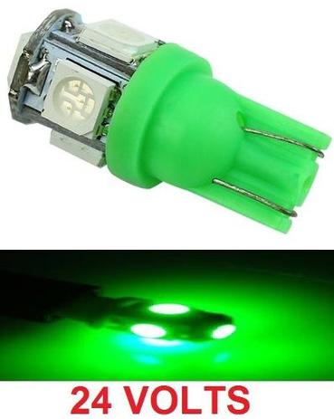 Kit 90 Lampada T10 5 Led Verde 24v - Mfl Menor preço em Kit 90 Lampada T10 5 Led Verde 24v - Mfl