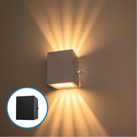 kit 9x Arandela Efeito 10 Fachos Alumínio Preta + Lâmpada Led G9 5W Branco Quente St910 - Starlumen Menor preço em kit 9x Arandela Efeito 10 Fachos Alumínio Preta + Lâmpada Led G9 5W Branco Quente St910 - Starlumen