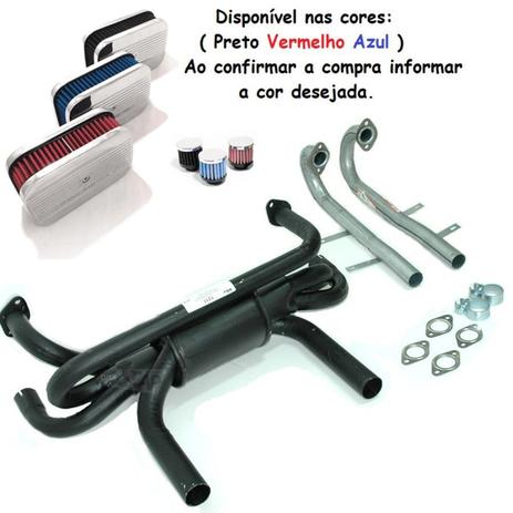Kit Abafador Vw Fusca 4x2 Filtro Esportivo Capetinha S36 - DISKSCAP Menor preço em Kit Abafador Vw Fusca 4x2 Filtro Esportivo Capetinha S36 - DISKSCAP