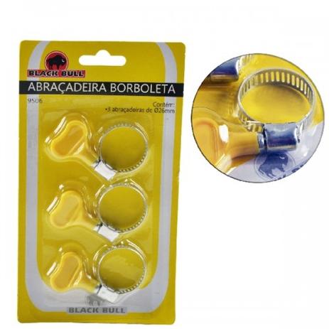 Kit Abraçadeiras C/ Borboleta 3 Pçs 26mm - Black bull Menor preço em Kit Abraçadeiras C/ Borboleta 3 Pçs 26mm - Black bull