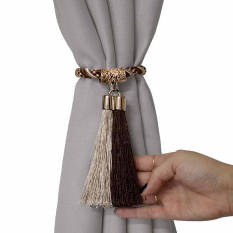 Kit Abraçadeiras de Cortina com Pingente Unic 2pçs Marrom - Imperial Moda Casa Menor preço em Kit Abraçadeiras de Cortina com Pingente Unic 2pçs Marrom - Imperial Moda Casa