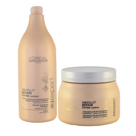Kit Absolut Repair Cortex Shampoo 1,5L + Máscara 500g - Loréal Professionnel - Loréal profissional Menor preço em Kit Absolut Repair Cortex Shampoo 1,5L + Máscara 500g - Loréal Professionnel - Loréal profissional