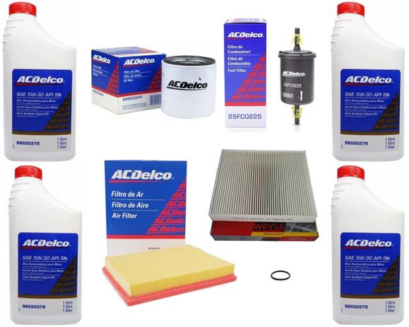 Kit Acdelco 5w30 Filtros Óleo, Comb, Ar, AC Cobalt 2011 2016 Menor preço em Kit Acdelco 5w30 Filtros Óleo, Comb, Ar, AC Cobalt 2011 2016