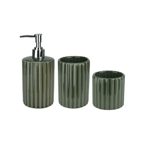 Kit Acessorio Banheiro P Sabonete Escova Algodão Verde 3pc - Ana maria Menor preço em Kit Acessorio Banheiro P Sabonete Escova Algodão Verde 3pc - Ana maria