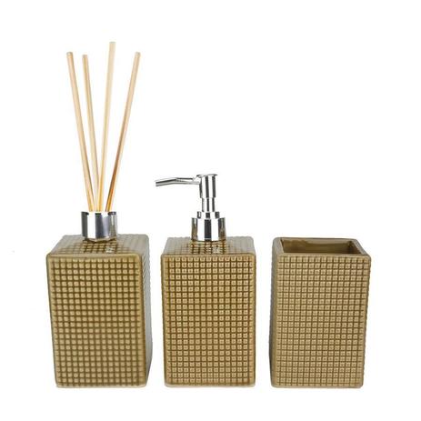 Kit Acessorio Banheiro P Sabonete Escova Difusor Bege 3pc - Ana maria Menor preço em Kit Acessorio Banheiro P Sabonete Escova Difusor Bege 3pc - Ana maria