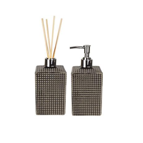 Kit Acessorio Banheiro P Sabonete Líquido Difusor Preto 2pcs - Ana maria Menor preço em Kit Acessorio Banheiro P Sabonete Líquido Difusor Preto 2pcs - Ana maria
