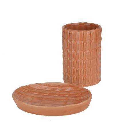 Kit Acessorio Banheiro Porta Escova e Saboneteira Marrom 2pc - Ana maria Menor preço em Kit Acessorio Banheiro Porta Escova e Saboneteira Marrom 2pc - Ana maria