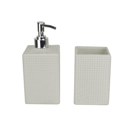 Kit Acessorio Banheiro Porta Sabonete e Escova Branco 2pcs - Ana maria Menor preço em Kit Acessorio Banheiro Porta Sabonete e Escova Branco 2pcs - Ana maria