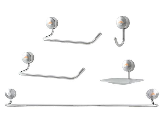 Kit Acessórios Banheiro 5 Peças Completo Com Bastão Radda - Sigma metais Menor preço em Kit Acessórios Banheiro 5 Peças Completo Com Bastão Radda - Sigma metais