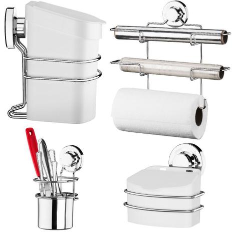 Kit Acessórios de Cozinha Porta Rolos 3 Em 1 Porta Talher - Future Menor preço em Kit Acessórios de Cozinha Porta Rolos 3 Em 1 Porta Talher - Future
