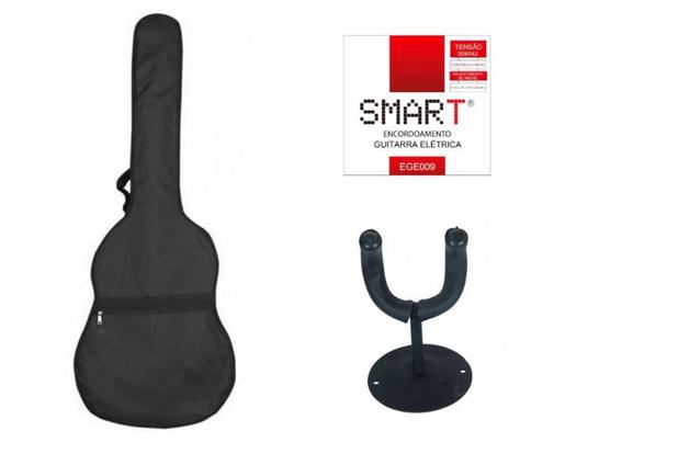 Kit acessórios guitarra suporte de parede encordoamento Capa - Phx Menor preço em Kit acessórios guitarra suporte de parede encordoamento Capa - Phx