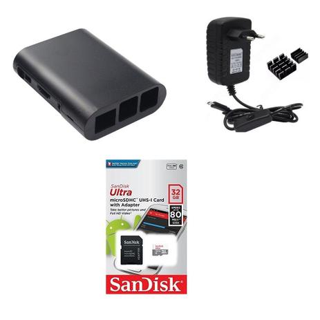 Kit Acessórios P/ Raspberry Pi 3 - 32gb Case Black - Monkey business br Menor preço em Kit Acessórios P/ Raspberry Pi 3 - 32gb Case Black - Monkey business br