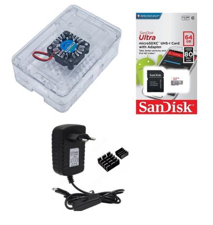 Kit Acessórios P/ Raspberry Pi 3 - 64gb Case Premium Com Cooler - Monkey business br Menor preço em Kit Acessórios P/ Raspberry Pi 3 - 64gb Case Premium Com Cooler - Monkey business br