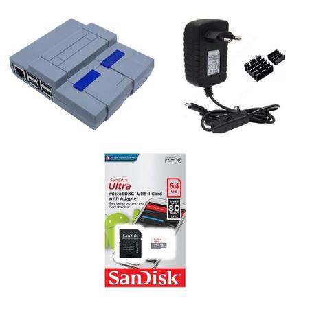 Kit Acessórios P/ Raspberry Pi 3 - 64gb Case Snes - Monkey business br Menor preço em Kit Acessórios P/ Raspberry Pi 3 - 64gb Case Snes - Monkey business br