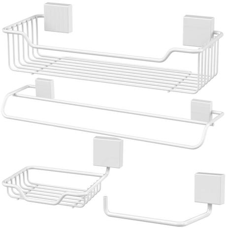 Kit Acessórios Para Banheiro 4 Peças - Branco - Future Menor preço em Kit Acessórios Para Banheiro 4 Peças - Branco - Future