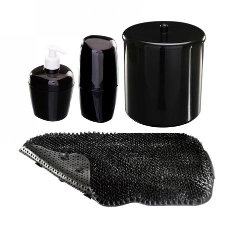 Kit Acessórios para Banheiro Astra 4 Peças Preto Menor preço em Kit Acessórios para Banheiro Astra 4 Peças Preto