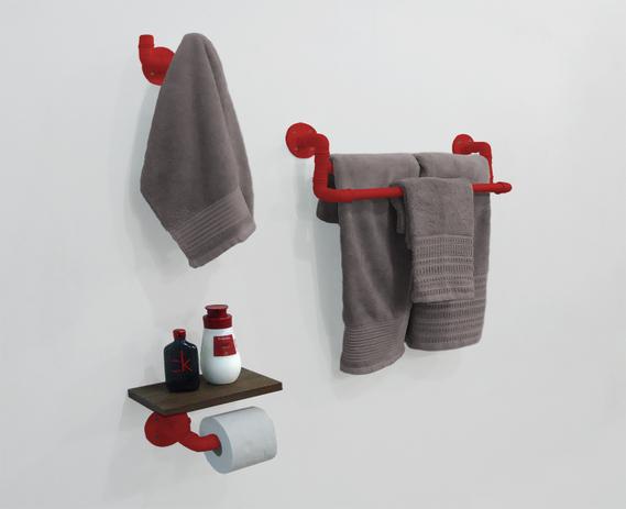Kit Acessórios para Banheiro Conjunto 3 peças Porta Toalhas Papel Cabideiro - Vermelho Laca - Formalivre Menor preço em Kit Acessórios para Banheiro Conjunto 3 peças Porta Toalhas Papel Cabideiro - Vermelho Laca - Formalivre