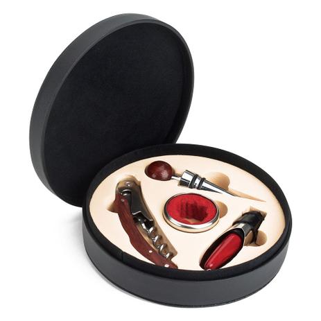 Kit Acessórios para Vinho em estojo de couro Hauskraft Menor preço em Kit Acessórios para Vinho em estojo de couro Hauskraft